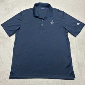 Pinehurst By‎ Adidas Polo Shirt Mens L Navy Blue 1895 Golfer Logo Golf
